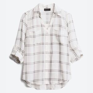 StitchFix Fortune + Ivy Christelle Button Down Blouse. White and black. Size XS
